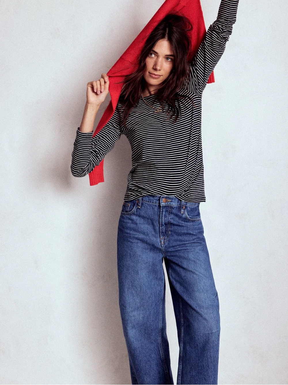 100% Cotton Crew Long Sleeve Top - Boden